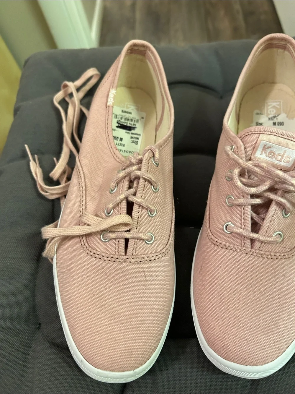 Keds Pink Canvas Low-Top Lace-Up Sneakers